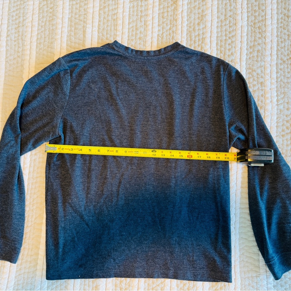 Psycho Bunny Heathered Navy Thermal Knit Top, Size Medium - Picture 4 of 7
